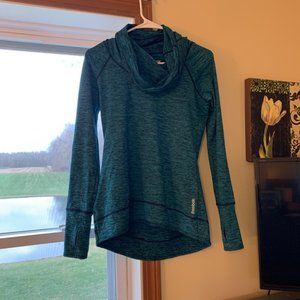 Turquoise Reebok mock neck thermal pullover